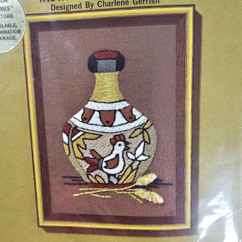 Jiffy Stitchery Needlepoint Embroidery Kit Lot of 3 Vintage Vase and Shell NWT